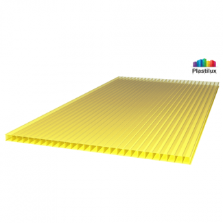 Сотовый поликарбонат SUNNEX, цвет жёлтый, размер 2100x12000 мм, толщина 4 мм